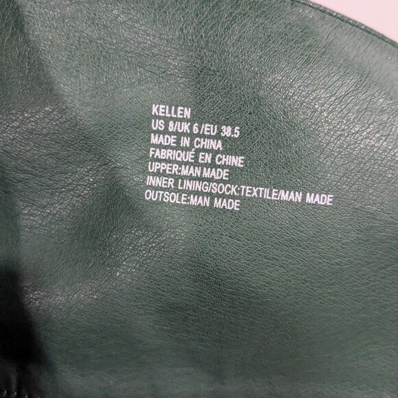 Shoedazzle Over the Knee Zip Up Boots Forest Green Size 8 - Picture 5 of 6